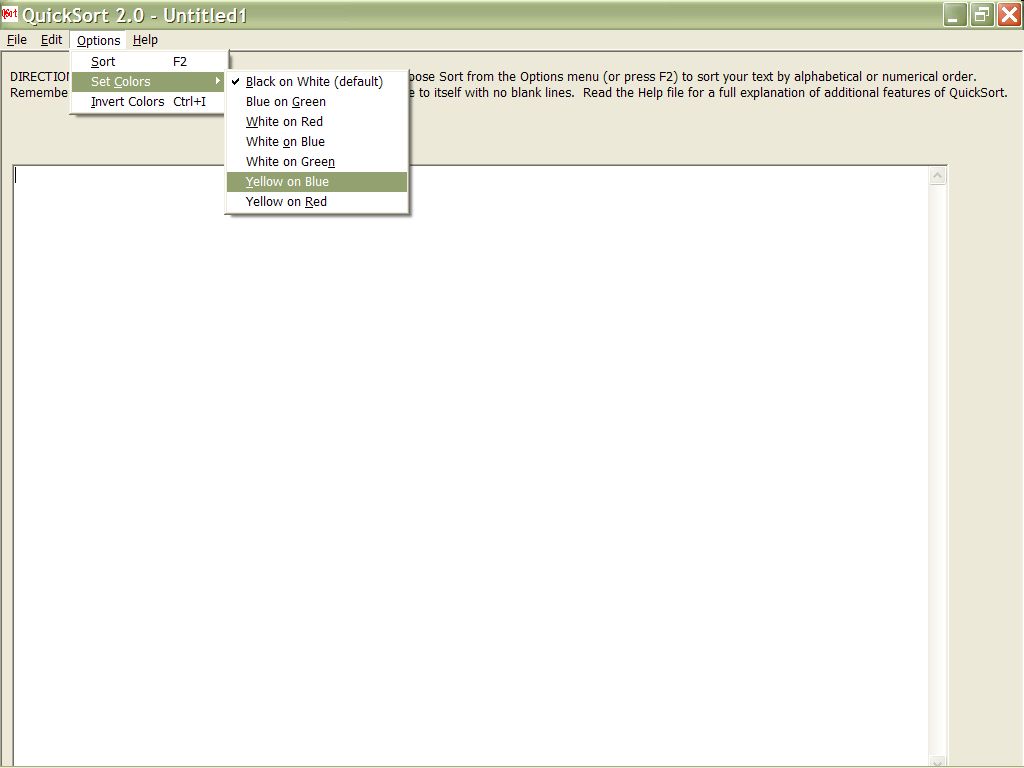 QuickSort 2.0 Change Colors Option