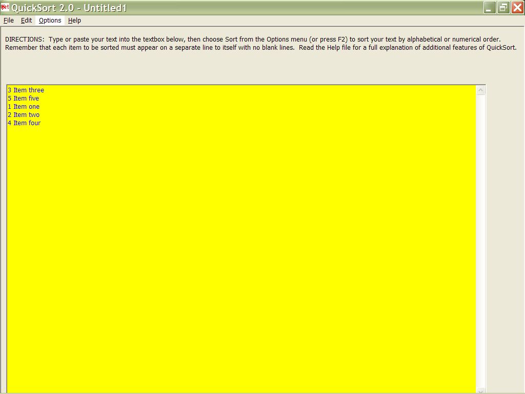 QuickSort 2.0 Invert Colors Option